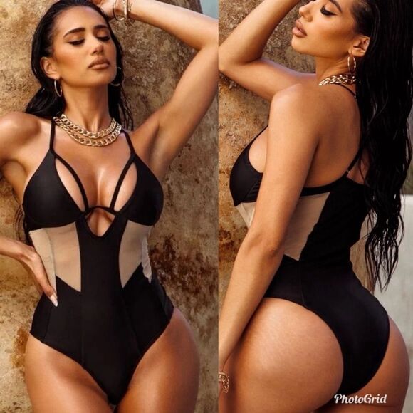 Matte Collection Eros One Piece Sheer Black Swimsuit - Picture 1 of 7